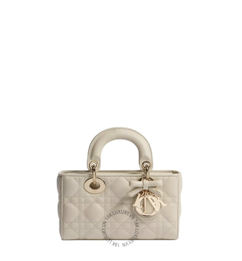 Túi Xách Đeo Chéo Mini Lady D-Joy Bag Craie Cannage Lambskin M0636OUQA_M79U AMXM225