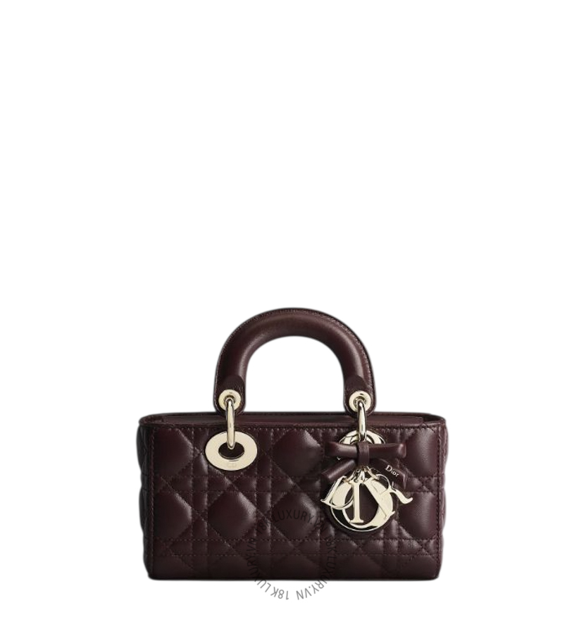 Túi Xách Đeo Chéo Mini Lady D-Joy Bag Deep Amaranth Cannage Lambskin M0636OUQA_M42R AMXM045
