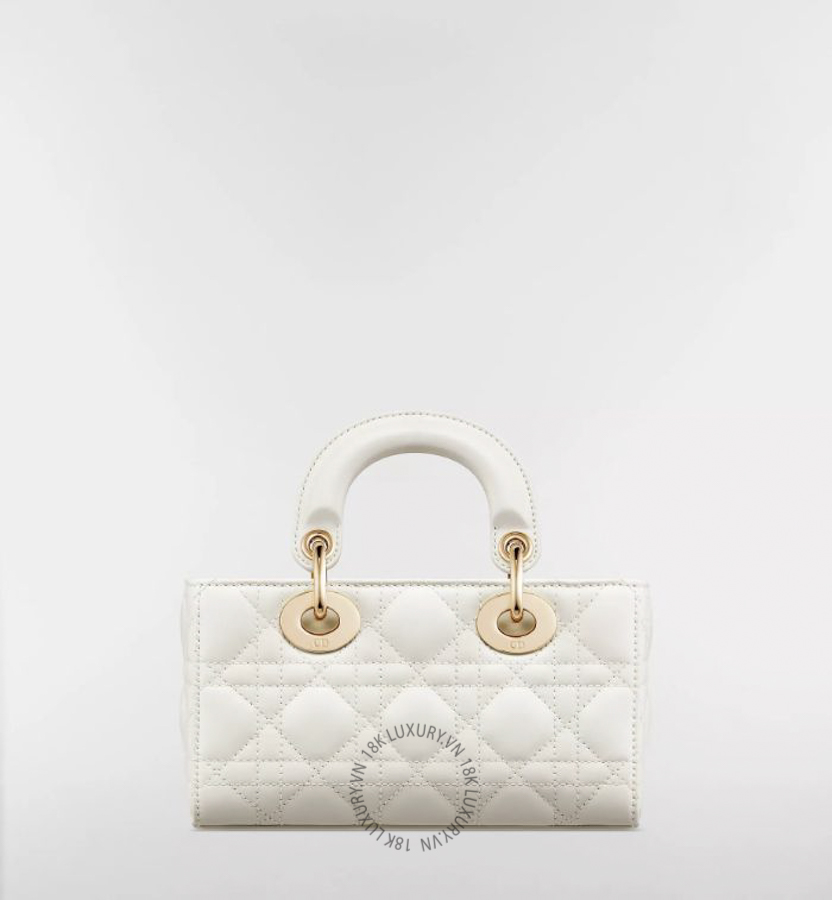 Túi Xách Đeo Chéo Mini Lady D-Joy Bag Latte Cannage Lambskin M0636ONGE_M030 AMXM295