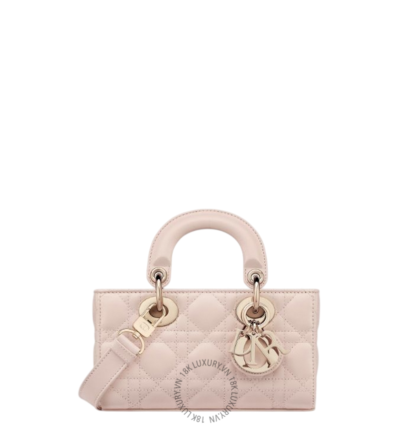 Túi Xách Đeo Chéo Mini Lady D-Joy Bag Powder Pink Cannage Lambskin M0636ONGE_M413 AMXM296