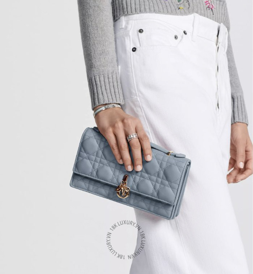 Túi Xách Đeo Chéo My Dior Mini Bag Cloud Blue Cannage Lambskin S0980ONMJ_M81B RMTM130