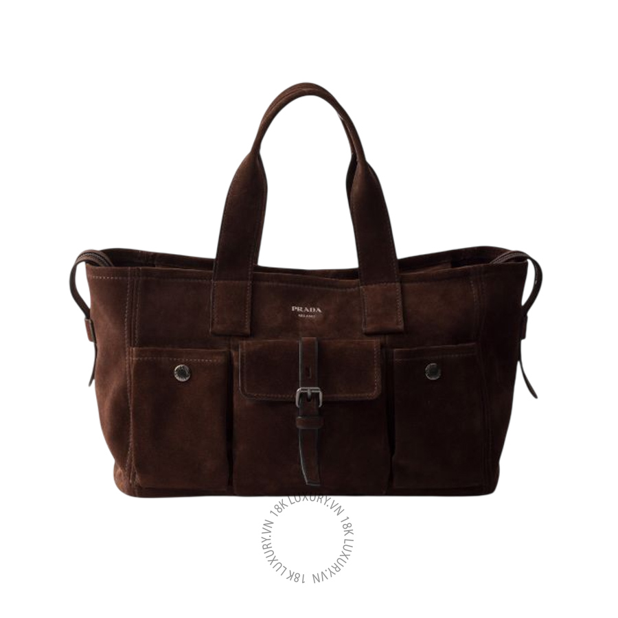 Túi xách đeo chéo Prada Route large suede tote bag 1BG651_2C4S_F0003_V_OOO NTPR074