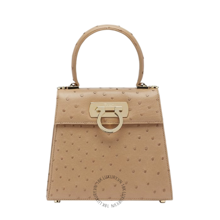 Túi Xách Đeo Chéo Salvatore Ferragamo Iconic Top Handle (S) Camel 212270745119 MTRK264