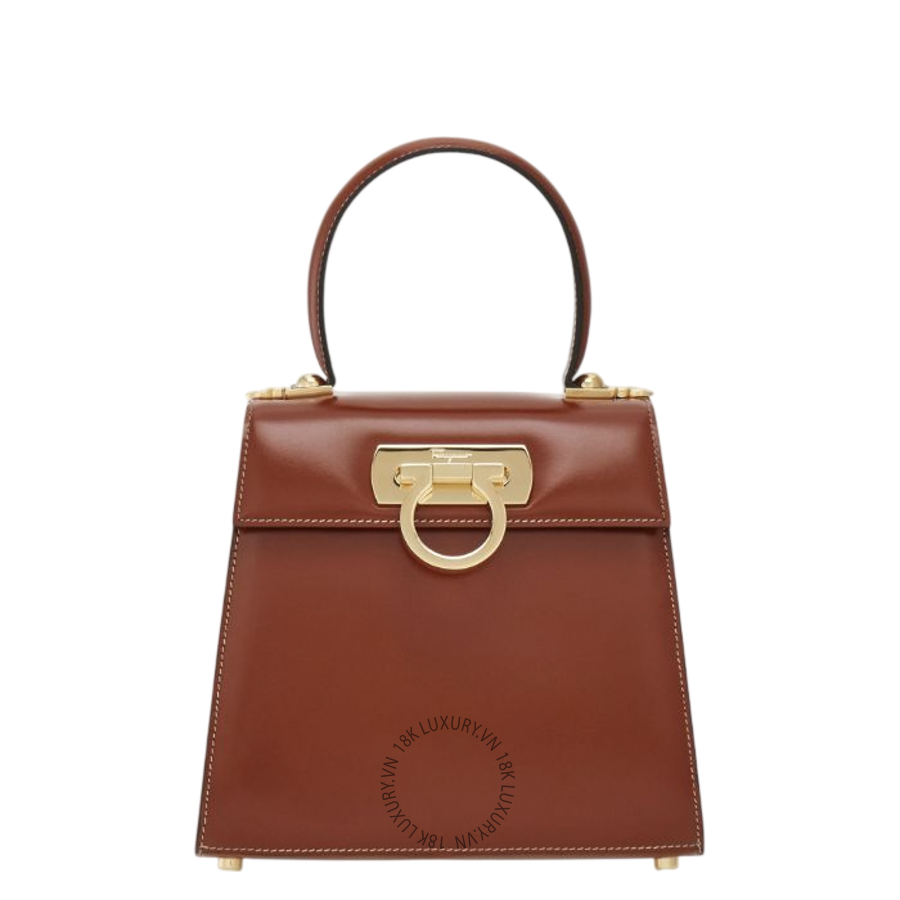 Túi Xách Đeo Chéo Salvatore Ferragamo Iconic Top Handle (S) Cognac 212193796550 MTRK155