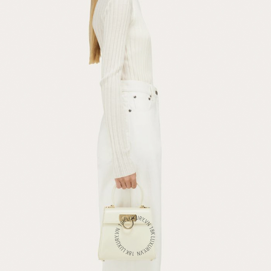 Túi Xách Đeo Chéo Salvatore Ferragamo Iconic Top Handle (S) Mascarpone 212193749023 MTRK140