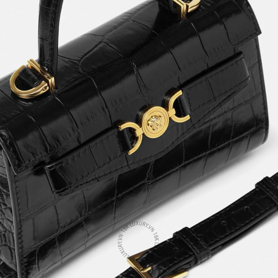 Túi Xách Đeo Chéo Versace Medusa '95 Small Croc-Effect Top-Handle 1013824-1A08724_DTU_UNICA_1B00V VSC138 19 Túi Xách Đeo Chéo Versace Medusa '95 Small Croc-Effect Top-Handle 1013824-1A08724_DTU_UNICA_1B00V VSC138