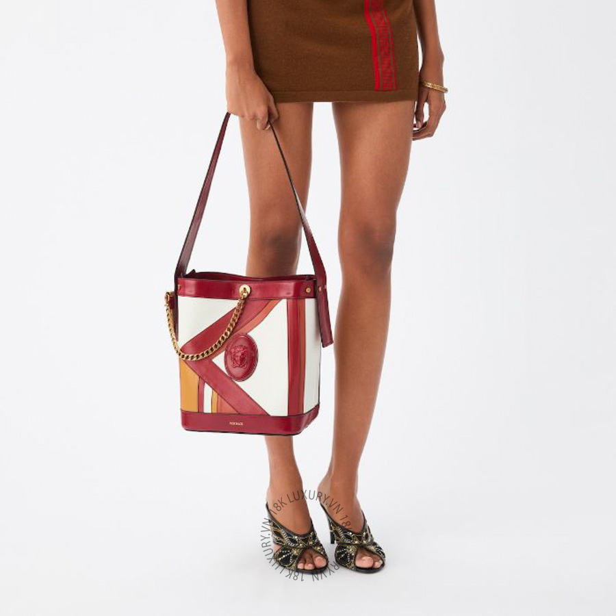 Túi Xách Đeo Chéo Versace Pivot Small Leather Patchwork Bucket Bag 1023460-1A19402_DTU_UNICA_6XA0J VSC006