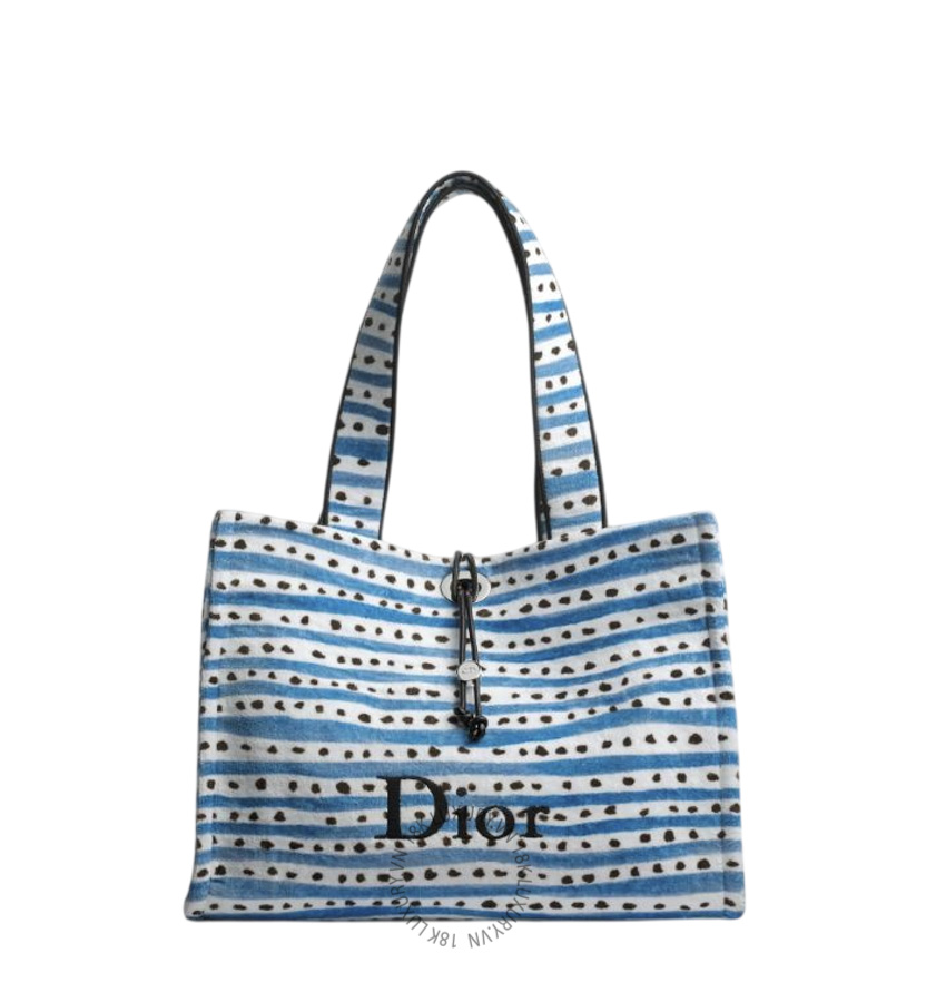 Túi Xách Dioriviera Medium Spongy Book Tote Striped Fabric M1461PDSD_M928 AMXM136