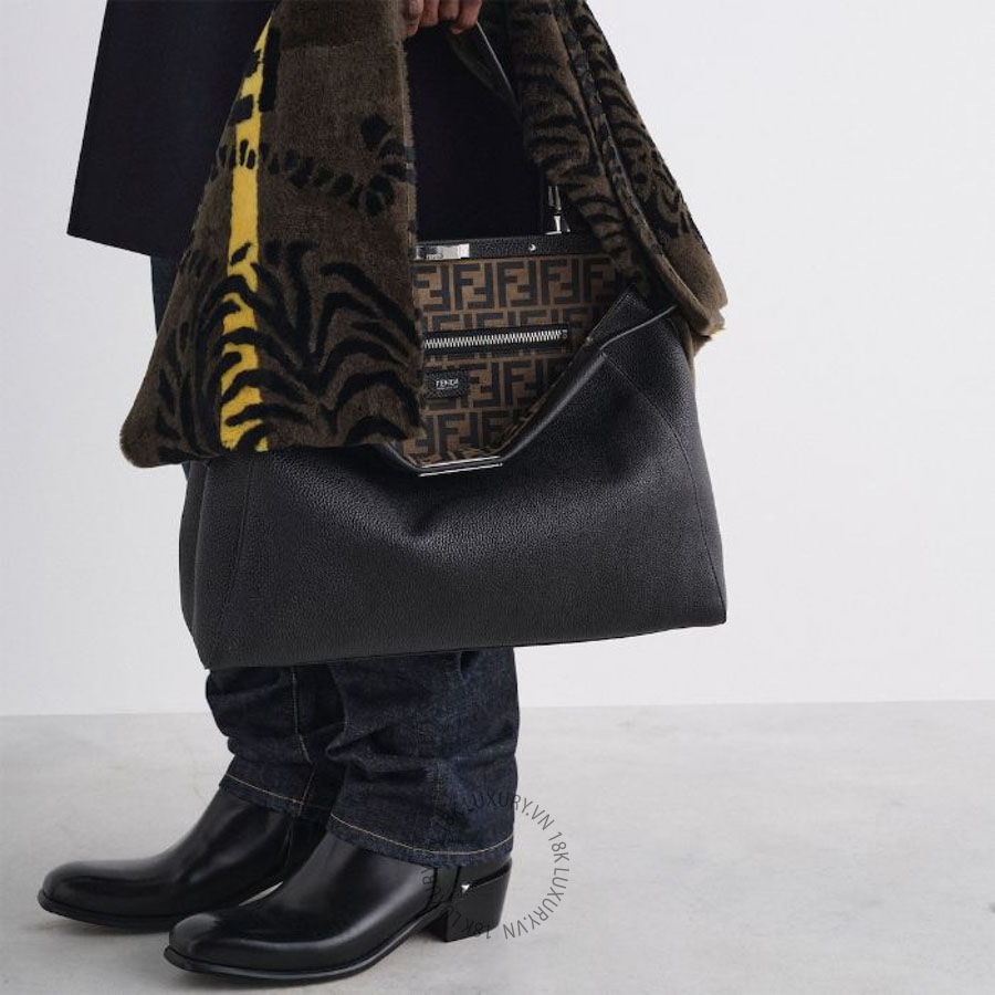 Túi Xách Fendi My Peekaboo Large Black Cuoio Romano leather and FF split-leather bag 7VA700B1E7F0RQ5 FND210