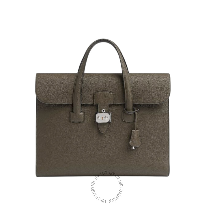 Túi Xách Hermes Sac a depeches light 1-36 briefcase Vert Loden H085721CKV8 MHM095