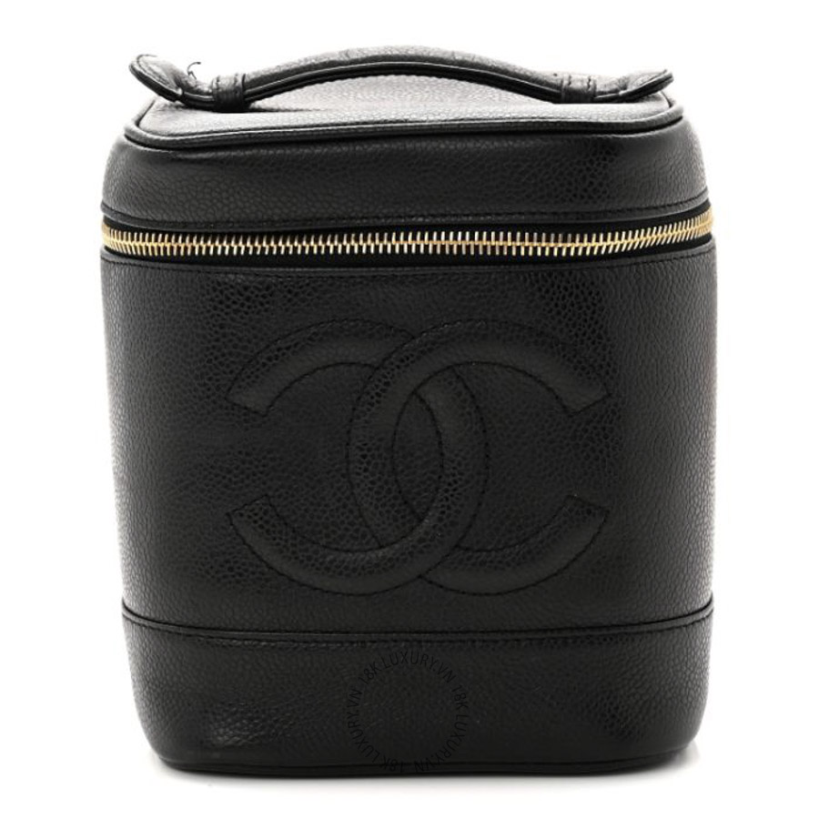 Túi Xách Hộp Chanel Caviar Vanity Cosmetic Case Black CDBC746