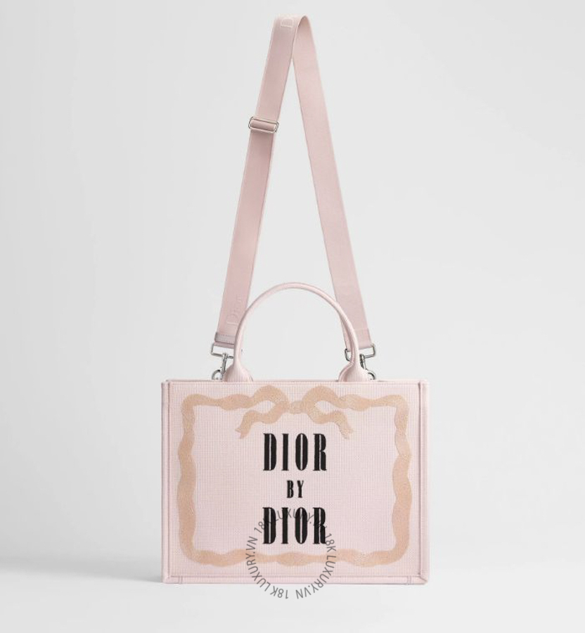 Túi Xách Medium Dior Book Tote with Strap Pink Book Cover Embroidery M1354PEWL_M03I AMXM186 13 Túi Xách Medium Dior Book Tote with Strap Pink Book Cover Embroidery M1354PEWL_M03I AMXM186