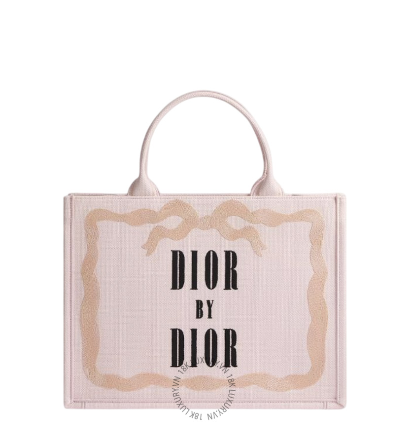 Túi Xách Medium Dior Book Tote with Strap Pink Book Cover Embroidery M1354PEWL_M03I AMXM186