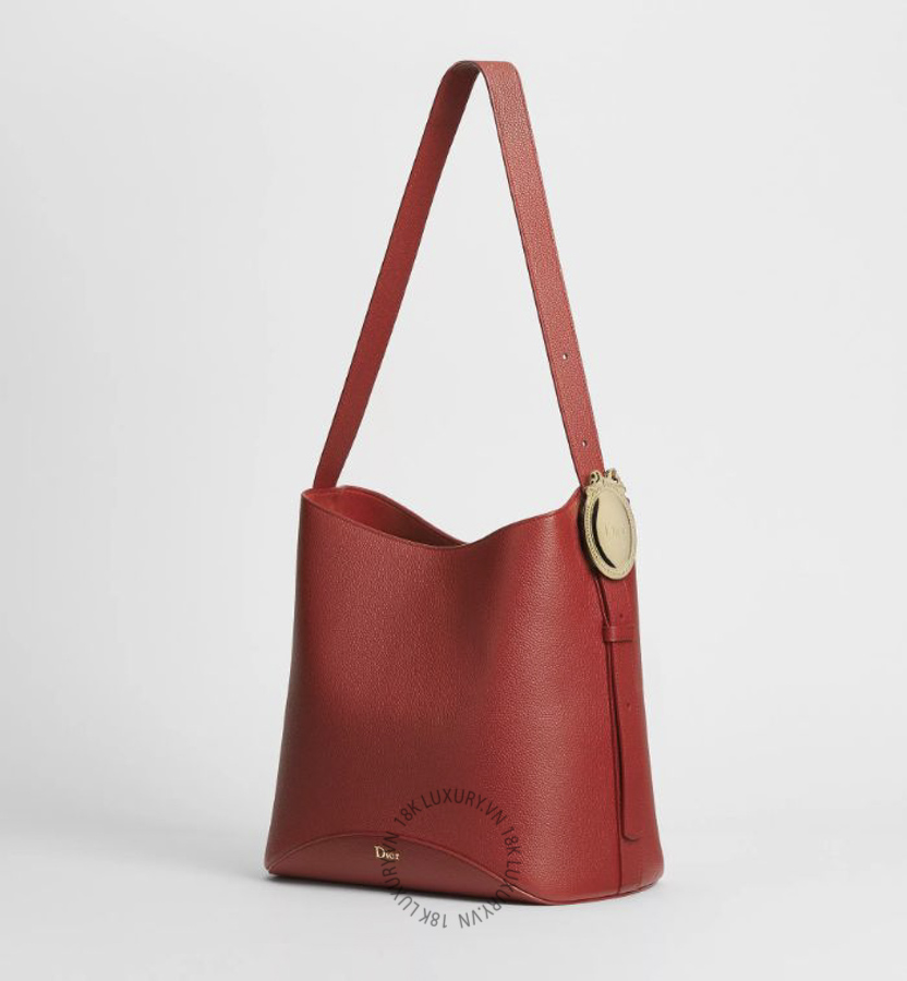 Túi Xách Medium Dior Médaillon Bucket Bag Garance Red Grained Calfskin M1532QUQW_M76R AMXM063