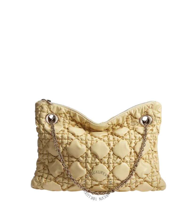 Túi Xách Medium Dior Milly-La-Forêt Light Yellow Puffy Macrocannage Calfskin Bag M1415OUYA_M26Y AMXM084