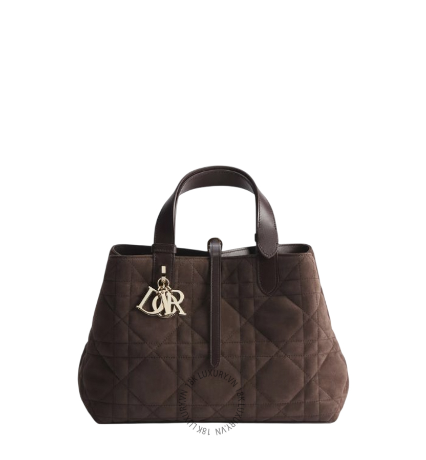 Túi Xách Medium Dior Toujours Bag Cocoa Macrocannage Suede Goatskin M2821OSOQ_M64M AMXM165