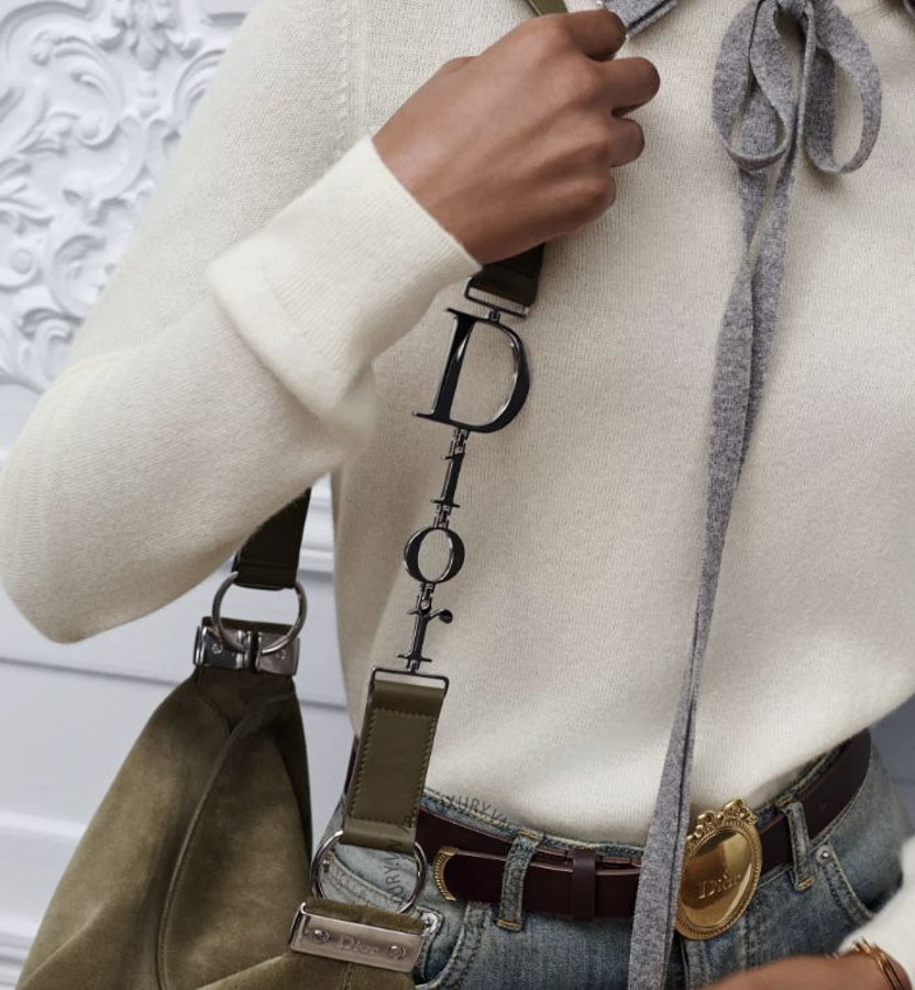 Túi Xách Medium Diorly Bag Khaki Suede Calfskin M1412PHJX_M98H AMXM331