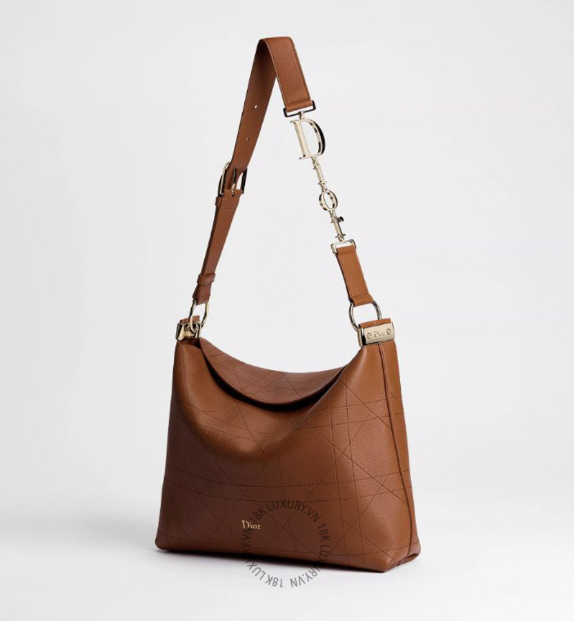 Túi Xách Medium Diorly Bag Marron Bobby Flat Macrocannage Grained Calfskin M1412OUVK_M68M AMXM091