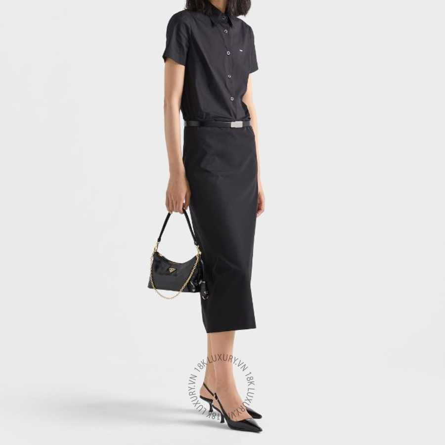 Túi xách mini Prada Leather 1BC305_2CYR_F0002_V_DOM NTPR021