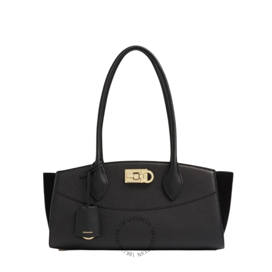 Túi Xách Salvatore Ferragamo Studio Soft bag East West (M) black 21A713795213 MTRK149