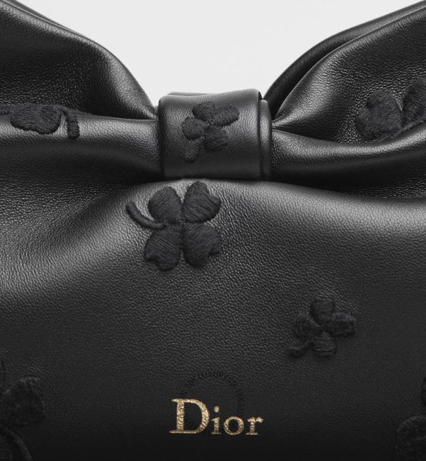 Túi Xách Small Dior Bow Bag Black Dior Clover Embroidered Lambskin M0715OUJA_M911 AMXM330 11 Túi Xách Small Dior Bow Bag Black Dior Clover Embroidered Lambskin M0715OUJA_M911 AMXM330