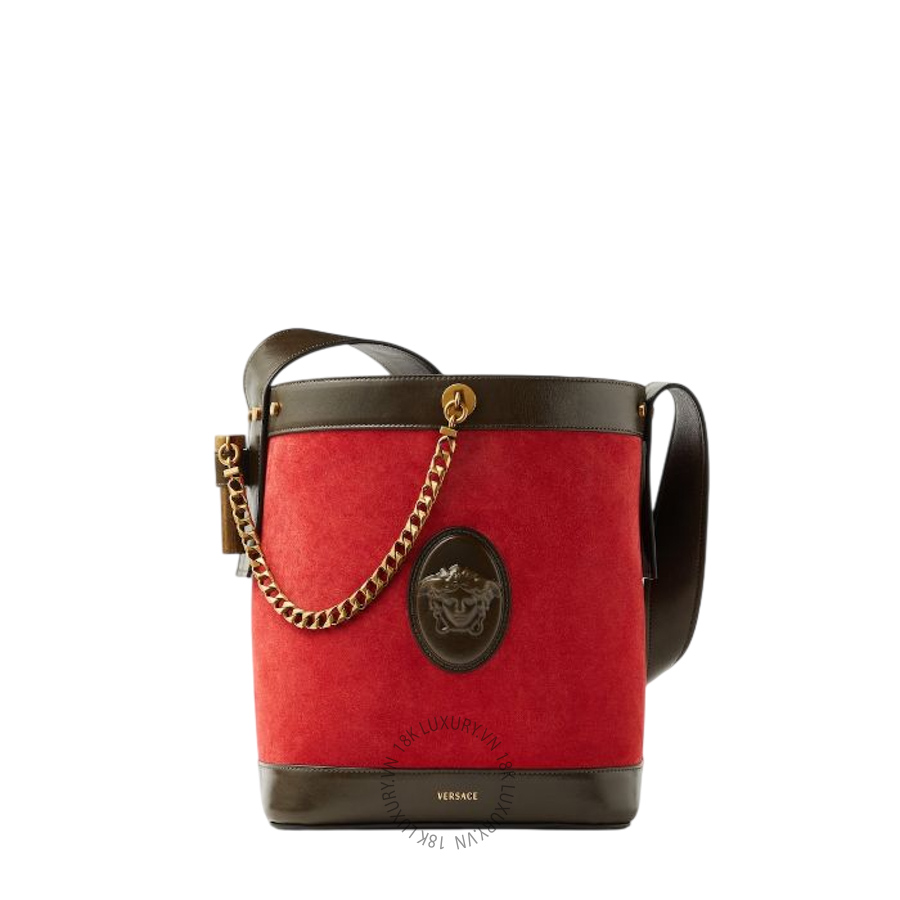 Túi Xách Versace Pivot Small Suede Bucket Bag 1023460-1A17850_DTU_UNICA_2GS3J VSC202