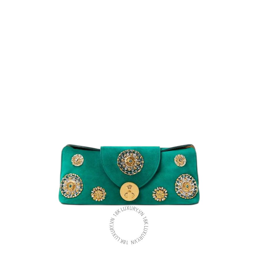 Túi Xách Versace Vivian Embroidered Suede Clutch 1024860-1A18583_DTU_UNICA_1GV4J VSC087