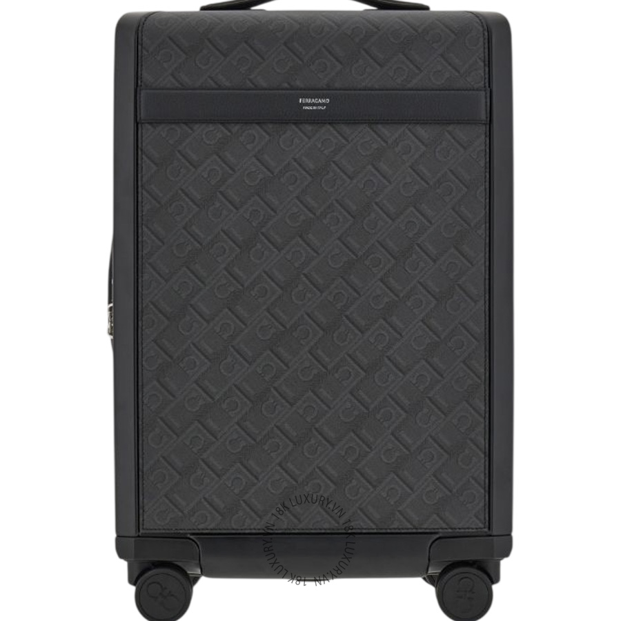 Vali Du Lịch Salvatore Ferragamo monogram hand luggage black/Grey 241165780515 PUCH086