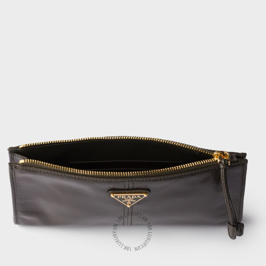 Ví Dài Prada Leather pouch in Forest Color 1MB051_2CYR_F05VI PRV006