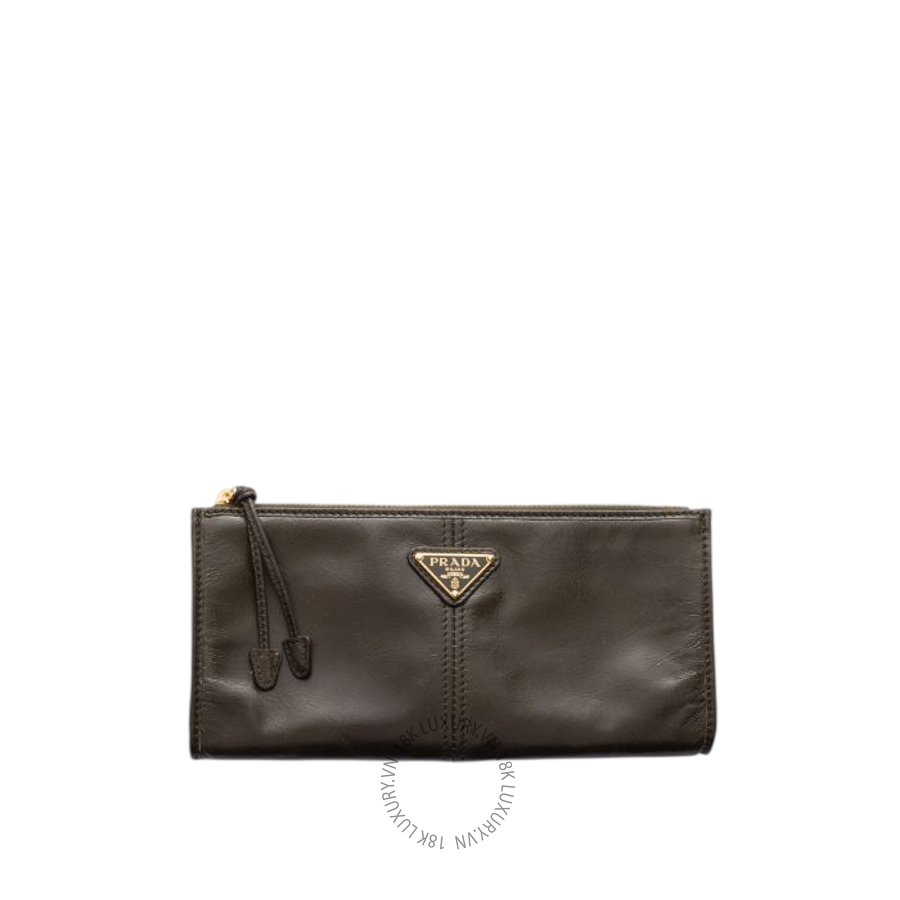 Ví Dài Prada Leather pouch in Forest Color 1MB051_2CYR_F05VI PRV006