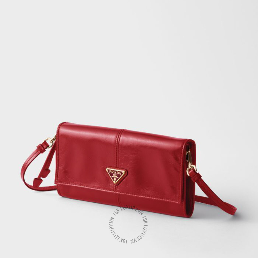 Ví Đeo Chéo Prada Leather wallet with shoulder strap 1MT036_2CYR_F0011 PRV068