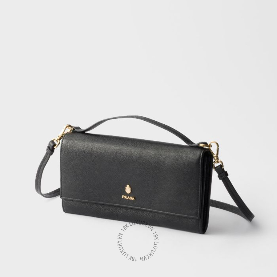 Ví Đeo Chéo Prada Leather wallet with shoulder strap 1MT042_2ZSN_F0002 PRV013