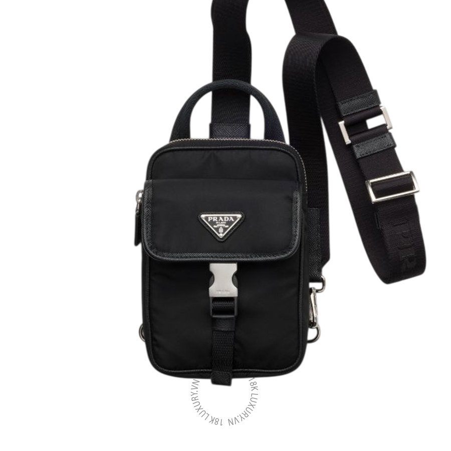 Ví đeo chéo Prada Re-Nylon and Saffiano leather smartphone case 2ZH194_2DMH_F0002 NVPR086
