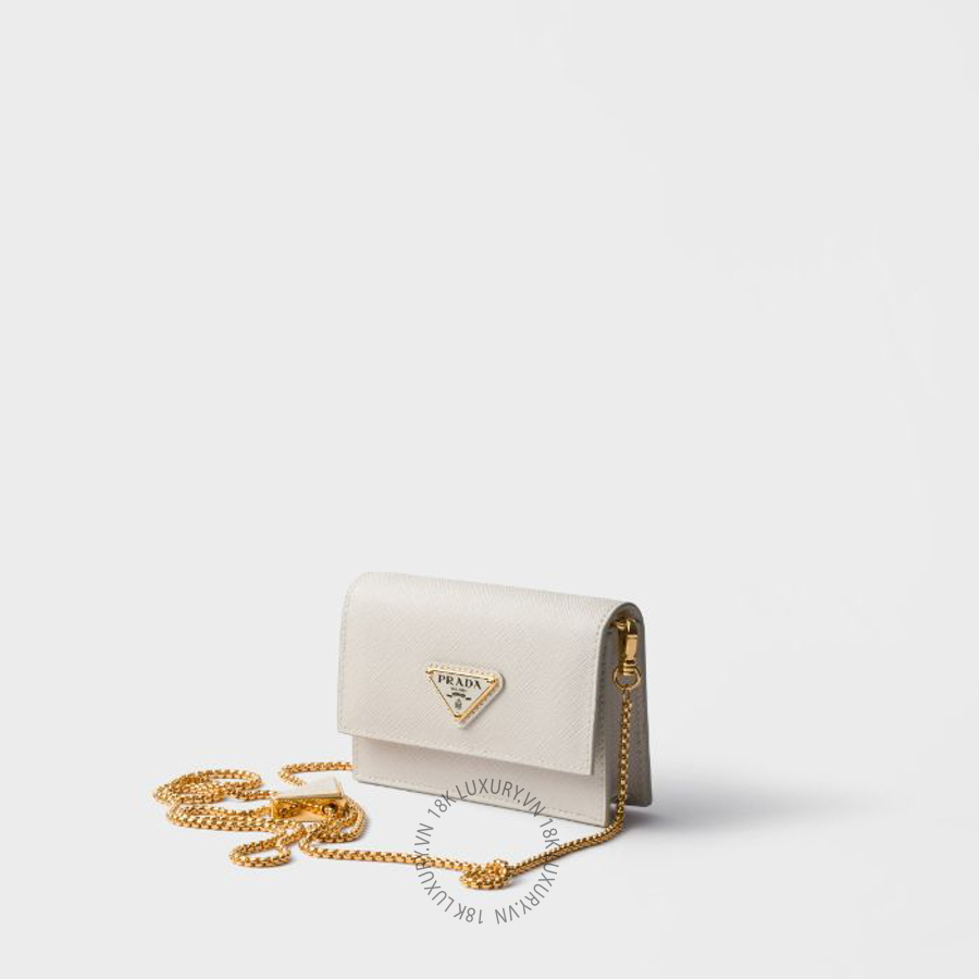Ví Đeo Chéo Prada Saffiano leather card holder with shoulder strap 1MR034_QHH_F0K74 PRV087