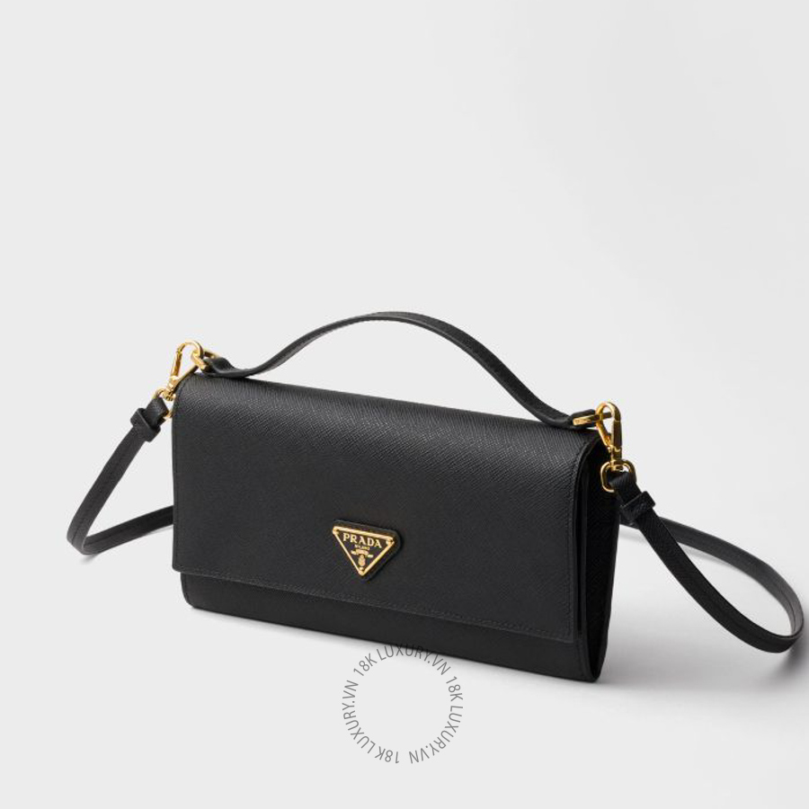 Ví Đeo Chéo Prada Saffiano leather wallet with shoulder strap 1MT042_QHH_F0002 PRV031