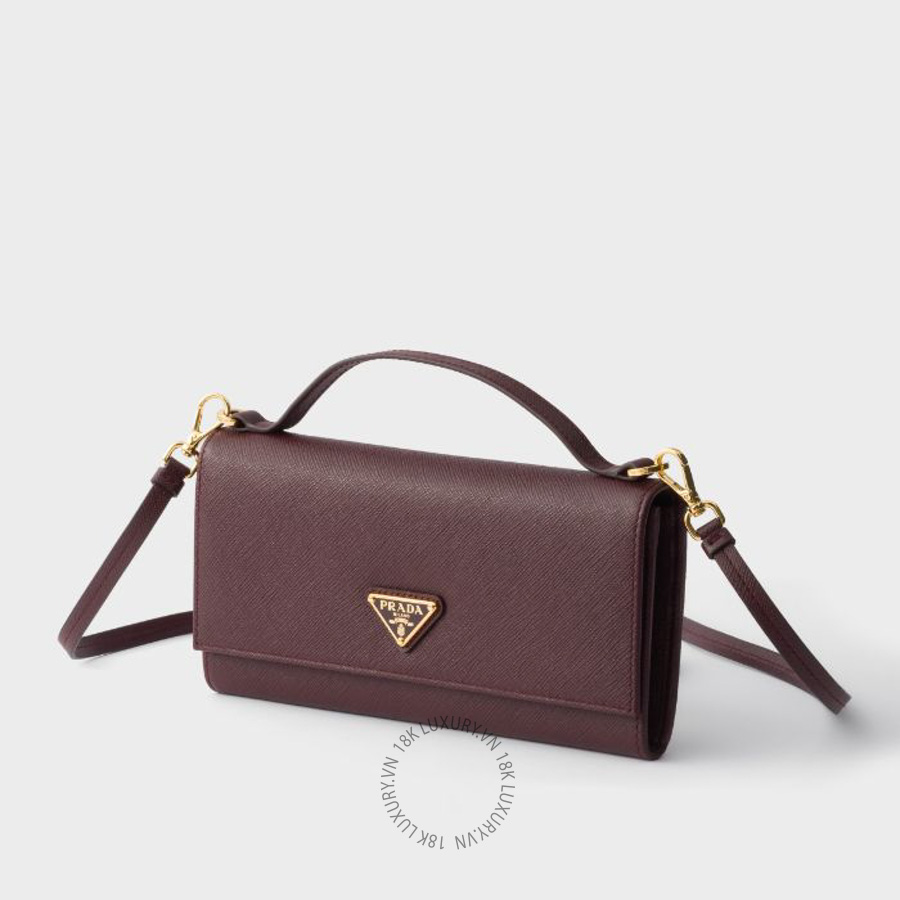 Ví Đeo Chéo Prada Saffiano leather wallet with shoulder strap 1MT042_QHH_F0007 PRV028