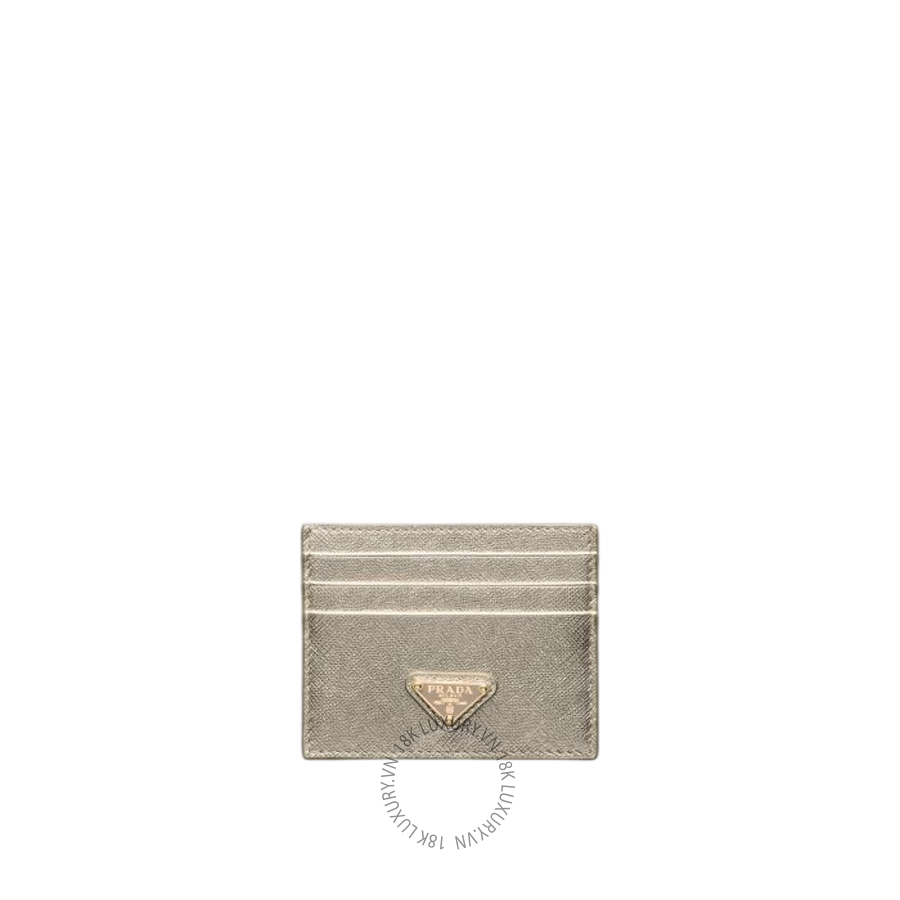 Ví Đựng Thẻ Prada Saffiano Leather card holder in Pyrite 1MC025_QHH_F0846 PRV075