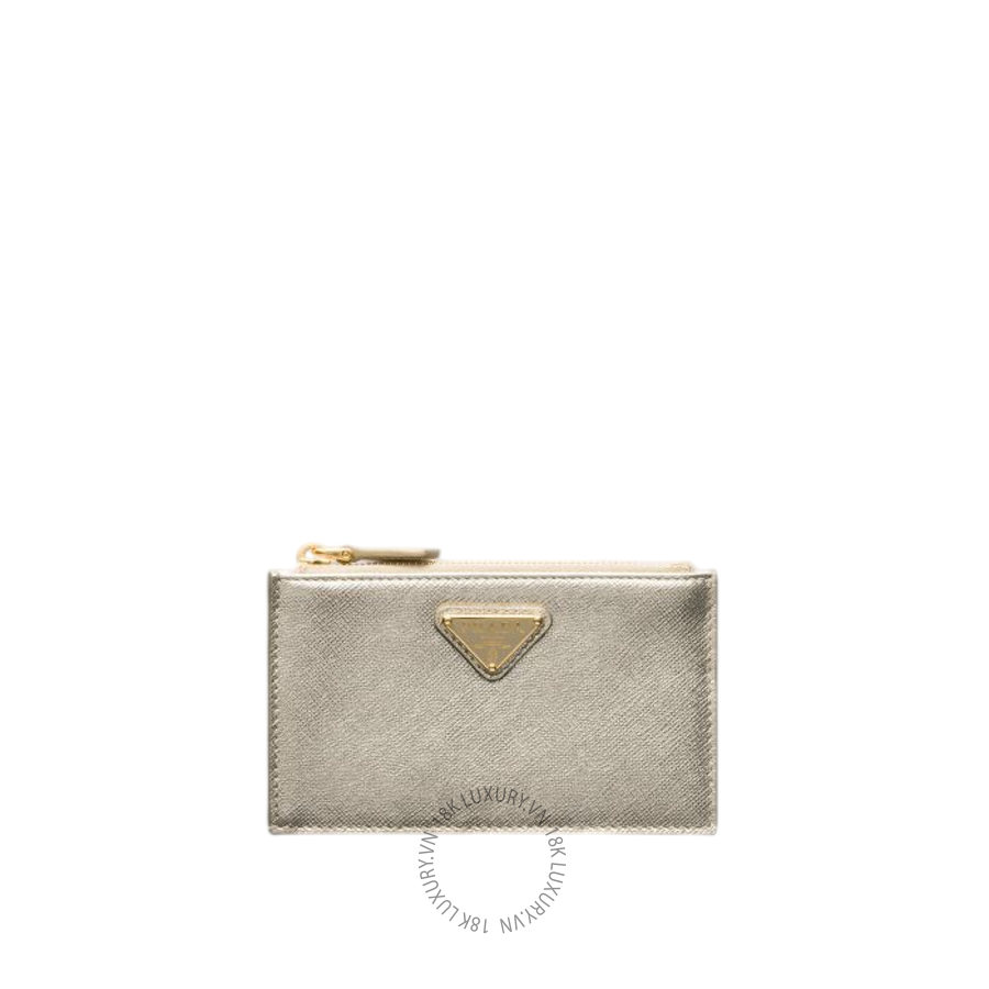 Ví Đựng Thẻ Prada Saffiano leather card holder in Pyrite 1MC086_QHH_F0846 PRV072