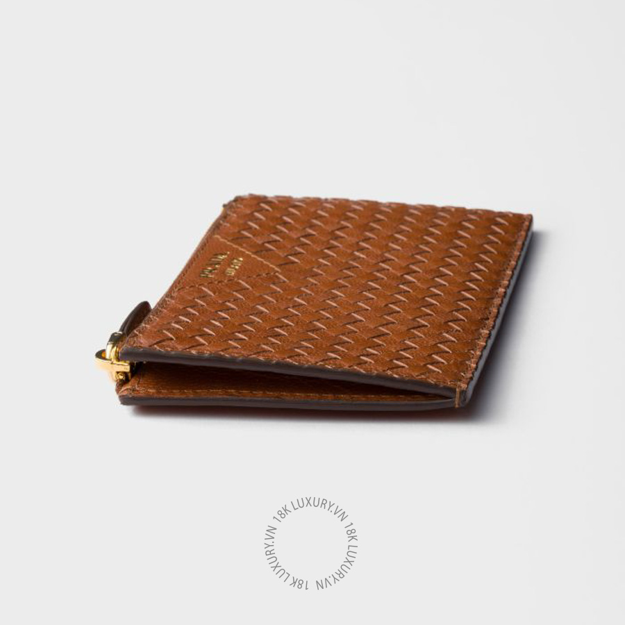Ví Đựng Thẻ Prada Woven madras leather card holder 1MC086_2BE1_F0046 PRV063