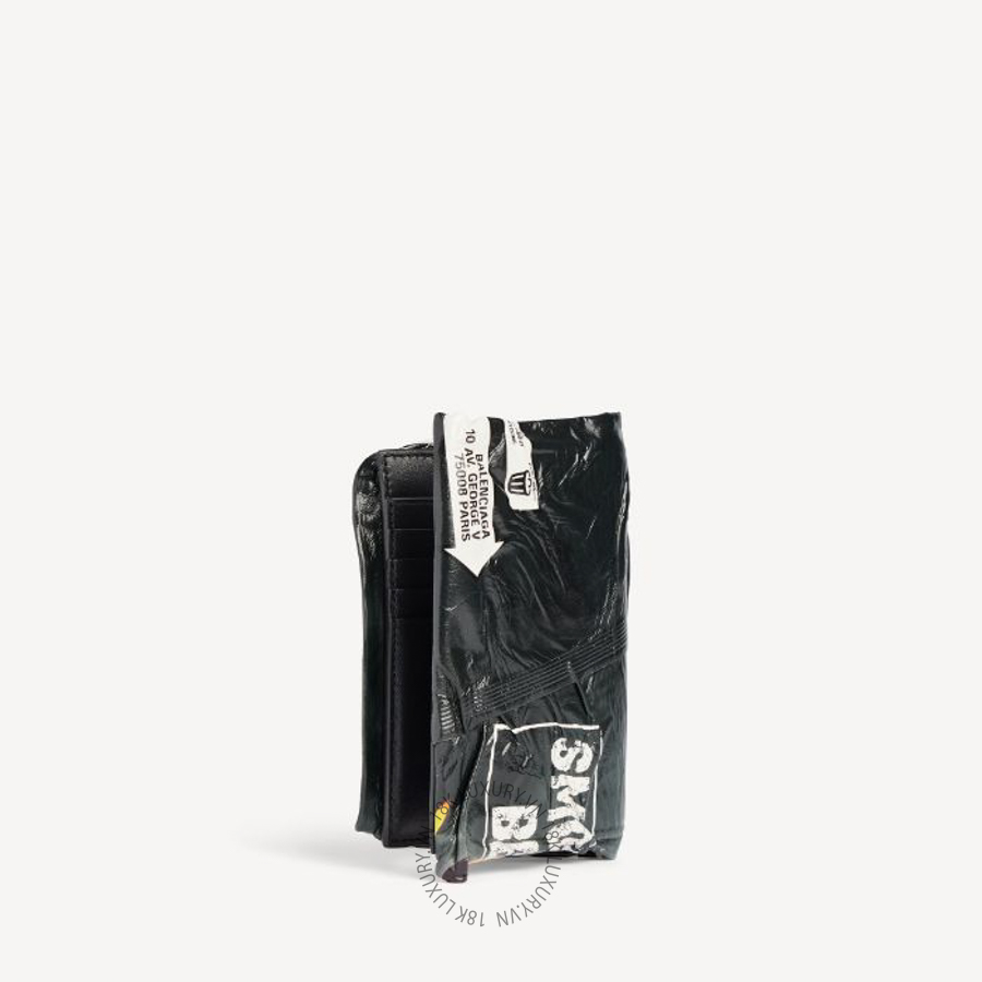 Ví Ngắn Balenciaga Chips Passport Holder in Black 8467032ABP01000 BCA434