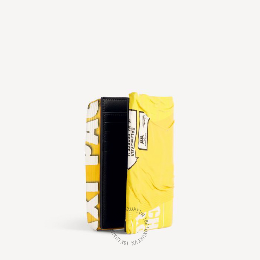 Ví Ngắn Balenciaga Chips Passport Holder in Yellow 8467032ABP07415 BCA433
