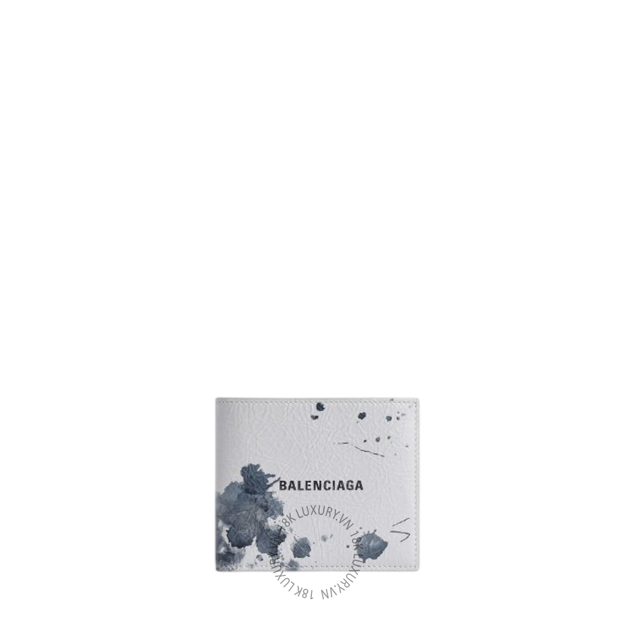 Ví Ngắn Balenciaga Men's Cash Square Folded Coin Wallet in Light Grey 5943152ACBD1210 BCA370