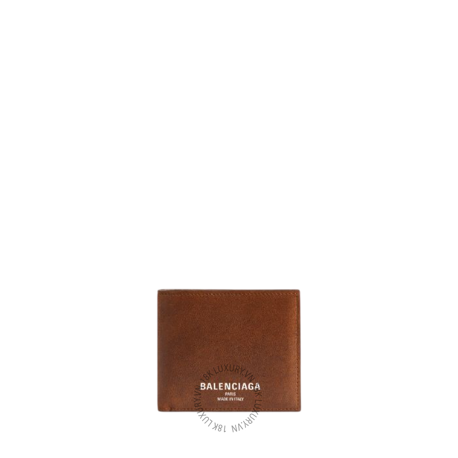 Ví Ngắn Balenciaga Men's Credit Square Folded Coin Wallet in Caramel 8119102ACLW2247 BCA349