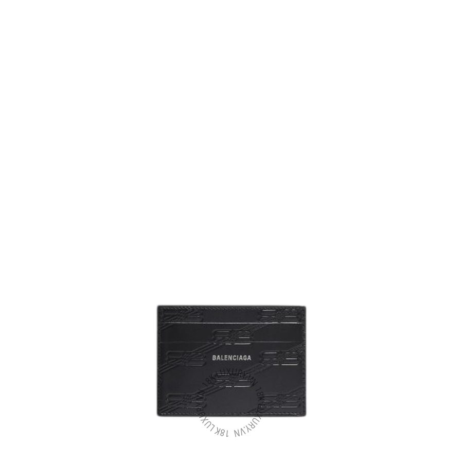 Ví Ngắn Balenciaga Men's Embossed Monogram Card Case Box in Black 717763210JS1000 BCA425