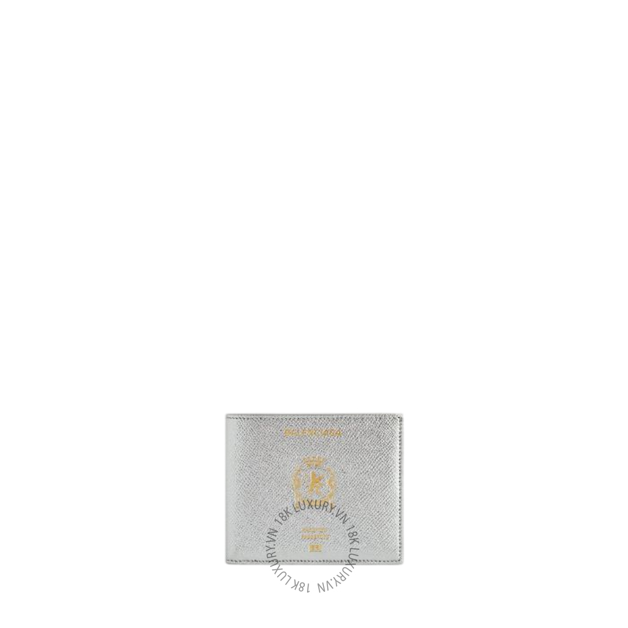 Ví Ngắn Balenciaga Men's Passport Square Folded Wallet in Silver 8463312AB4X8103 BCA393