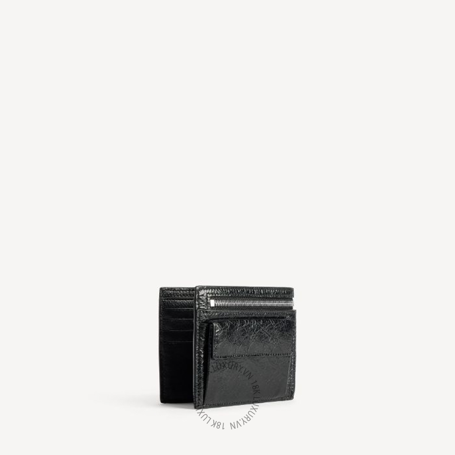 Ví Ngắn Balenciaga Men's Superbusy Square Folded Wallet in Black 8018372AA9Z1000 BCA369
