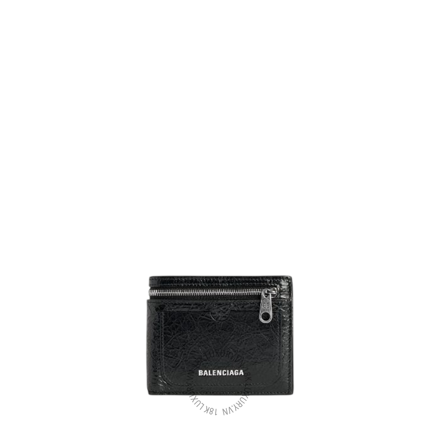 Ví Ngắn Balenciaga Men's Superbusy Square Folded Wallet in Black 8018372AA9Z1000 BCA369