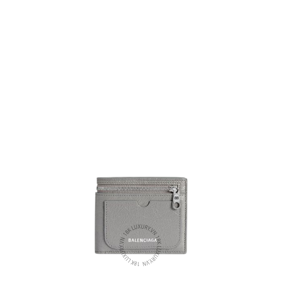 Ví Ngắn Balenciaga Men's Superbusy Square Folded Wallet in Grey 8018372AA9Z1108 BCA391