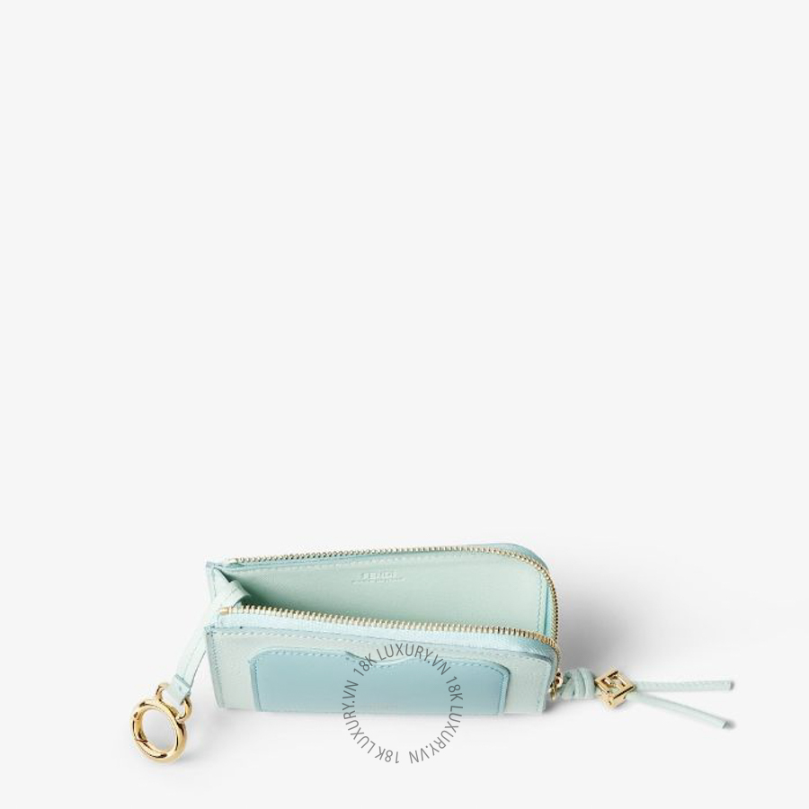 Ví Ngắn Fendi FF Diamonds Card Case Pouch Aqua green leather card case 8M0558B140F1XC2 FND362