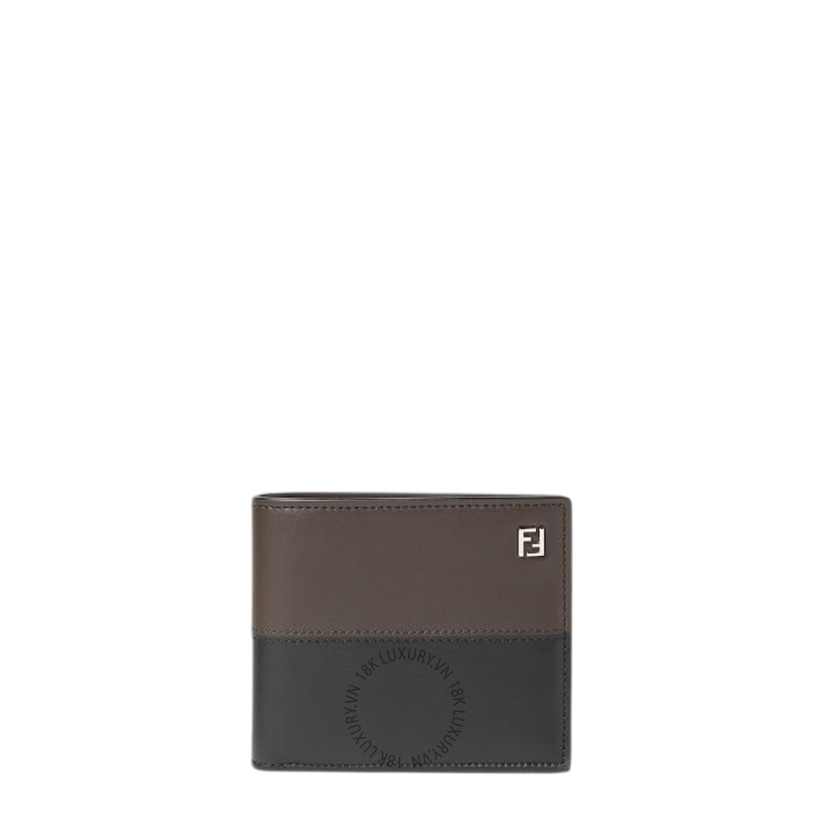 Ví Ngắn Fendi FF Double Wallet Two-tone black and ebony leather bi-fold wallet 7M0169B12XF1MYJ FND287
